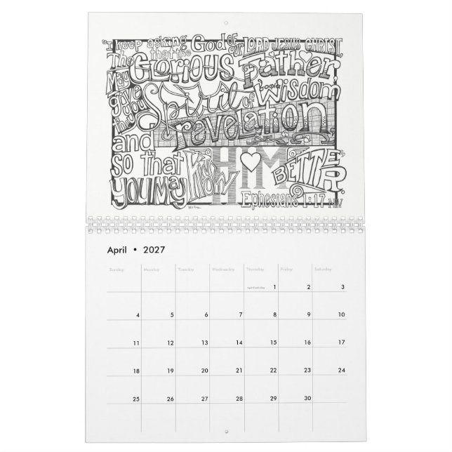 2018 KALENDERfärgläggningScriptures Kalender (Apr 2027)