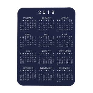 2018 Kalendermagnet - Mörk Grått Magnet