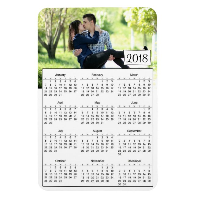 2018 Kalenderns Personlig Romantic Photo Magnet (Vertikal)