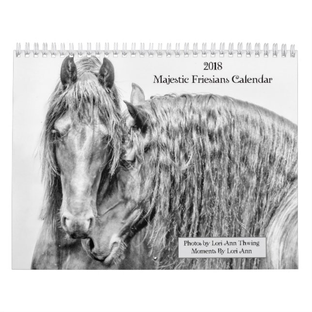 2018 majestätiska Friesianskalender Kalender (Omslag)
