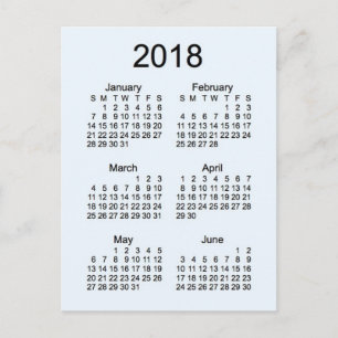 2018 Mini 6 månaders kalender Vykort