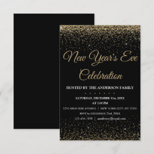 2018 Nyårsafton Party Gnistra Glitter Inbjudningar