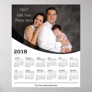 2018 Poster DIY Anpassningsbar Photo Calendar