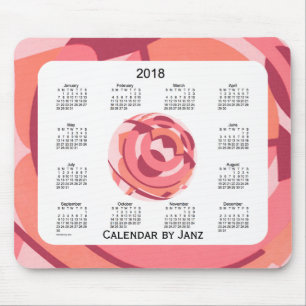 2018 röd art déco inramade kalender vid Janz Musmatta
