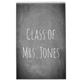 2018 Svartvit kalender för Chalkboard Teacher