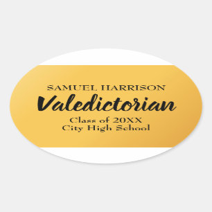 2018, Valediktorian Personlig Guld Studenten Ovalt Klistermärke