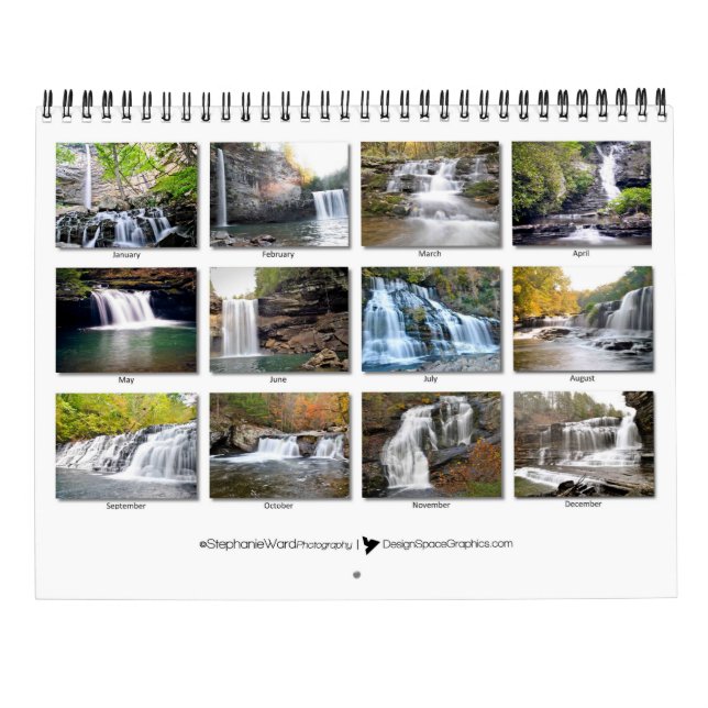 2018 vattenfall av den Tennessee kalendern Kalender (Baksida)