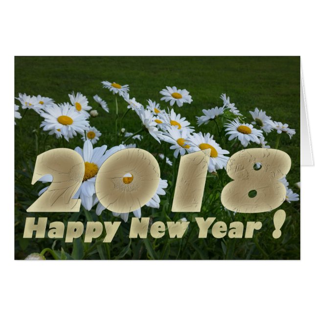 2018 vita daisy hälsningskort (Framsidan Horizontal)