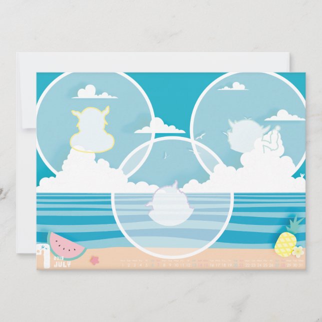 2019カレンダー7月 KORT (Framsida)