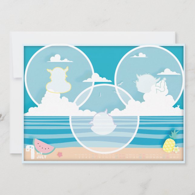 2019カレンダー7月 KORT (Framsida)