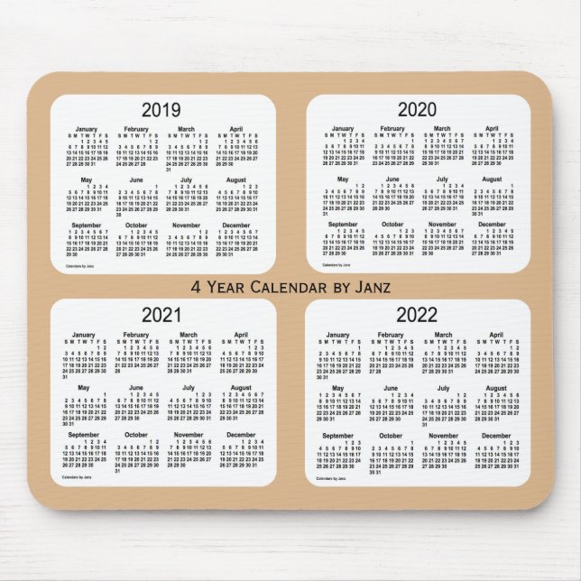 2019-2022 års Tan-kalender från Janz Musmatta (Framsidan)