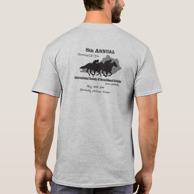 2019 årlig T-tröja för ISSA - tävlings- hästar T Shirt (Baksida)