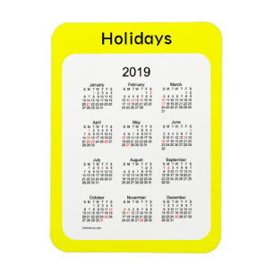 2019 års Helgdag-kalender från Janz Magnet