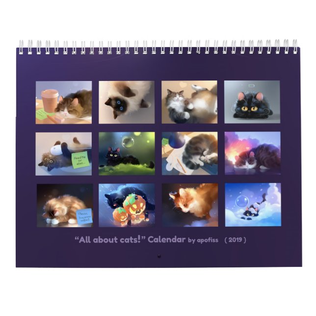 2019 års kalender - Allt om katter! (Baksida)