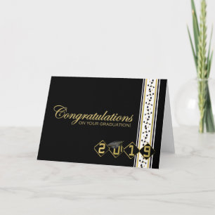2019 års kort för svarta och Guld Studenten-Gratti
