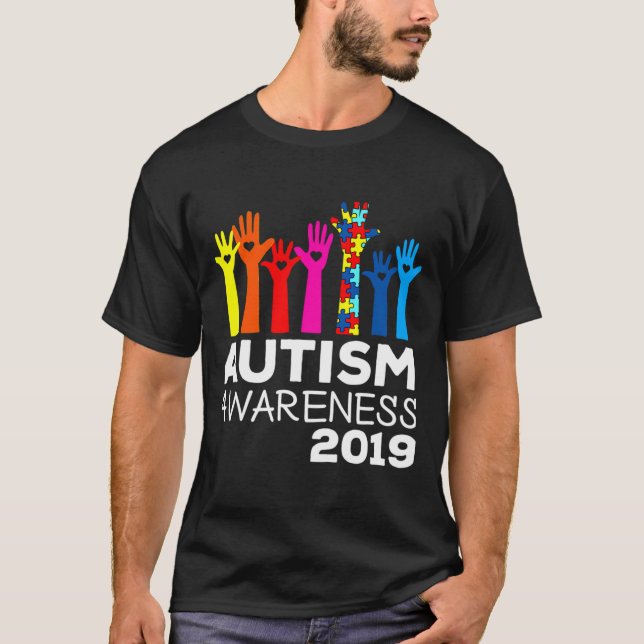 2019 Autism Awareness True Colors T Shirt (Framsida)