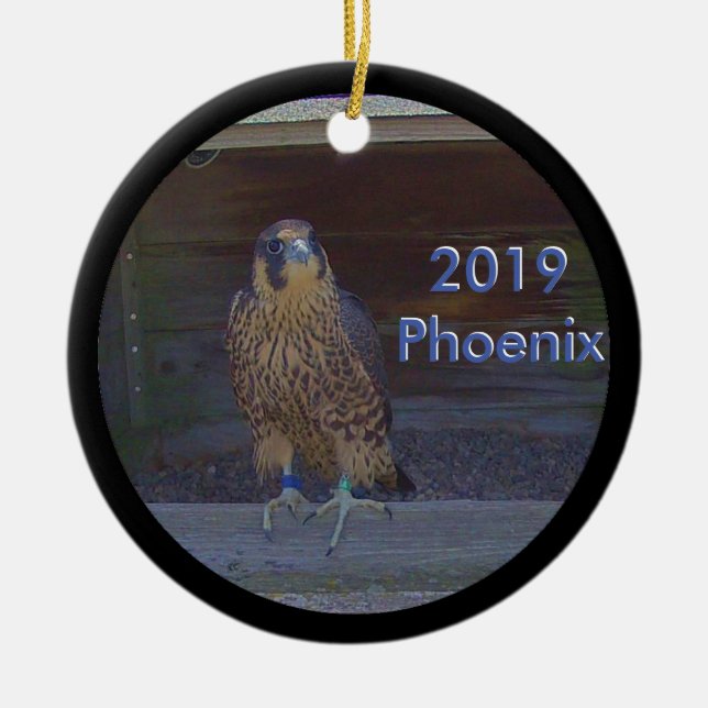 2019 Ceramisk prydnadsfoenix Julgransprydnad Keramik (Framsidan)