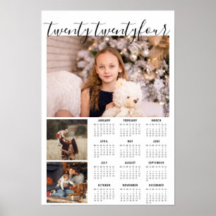 2019 Foto kalender med stilfull handskriven år Poster