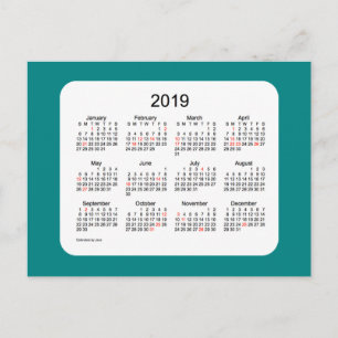 2019 Julkalender från Janz Teal vykort