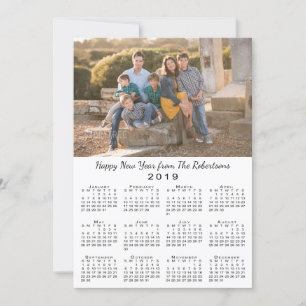 2019 Kalender 2 Anpassningsbar Foton Gott nytt år Julkort