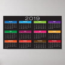 2019 Kalender Design Affisch