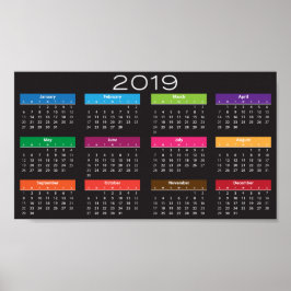 2019 Kalender Design Affisch