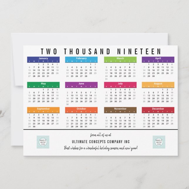 2019 Kalenderföretag | Tack på baksidan Julkort (Framsida)