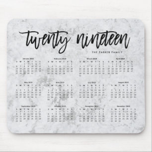 2019 modern typografi för kalender och musmatta