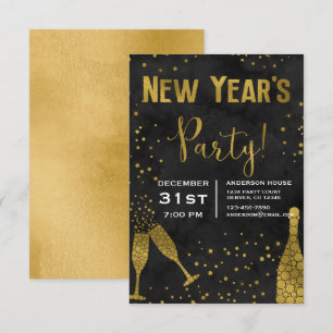 2019 Nyårsafton Party champagneglas Inbjudningar