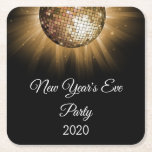 2019 Nyårsafton Party Guld Disco Boll Underlägg Papper Kvadrat<br><div class="desc">2019 års nyår Kväll Party Guld,  Disco Boll Party Underlägg. Drickskammaren i Guld och Svarta Nyårsaftonen Party är perfekt för en modern Nyårsafton Party. Underläggen kan uppdateras med valfri händelse eller datum.</div>