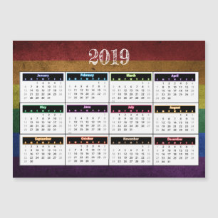 2019 Regnbåge Mini Magnet Kalender