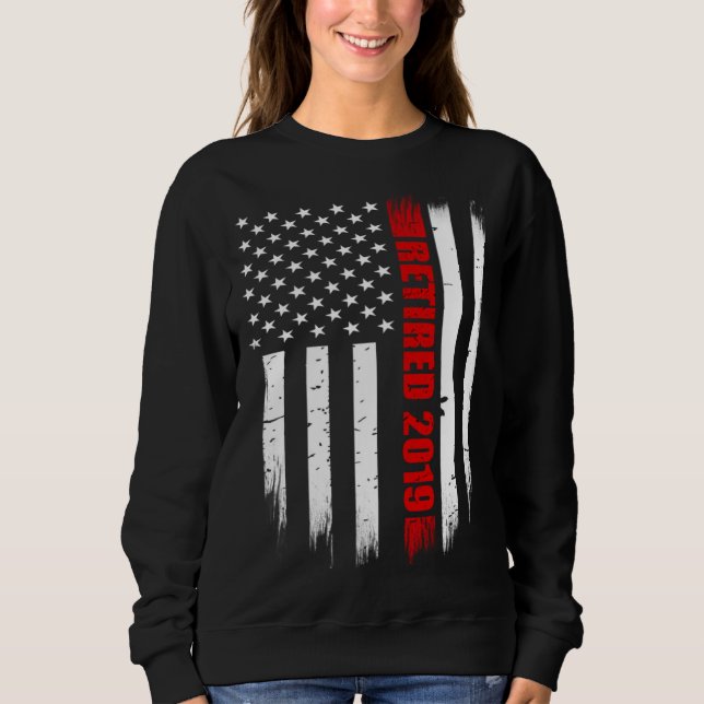 2019 Retired Firefighter   Thin Red Line American  T Shirt (Framsida)