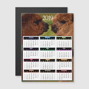 2019 roliga Alpacaskortkortkalender Magnetisk Inbjudningskort