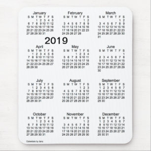 2019 svartvita kalender för stort tryck vid Janz Musmatta