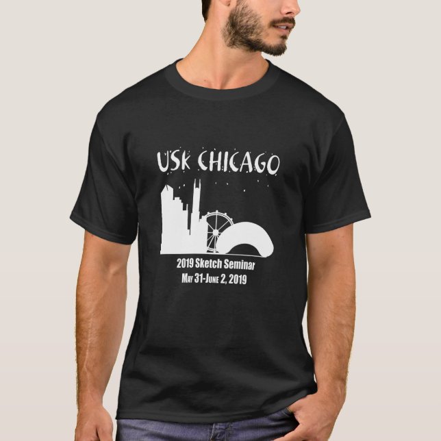 2019 USk Chicago Sketch Seminarium T Shirt (Framsida)