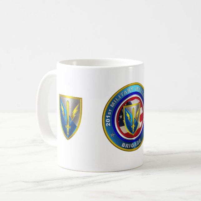 201:a brigaden för avancerad militär underrättelse kaffemugg (Framsida vänster)