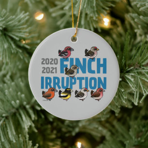2020-2021 Finch Irruption Julgransprydnad Keramik