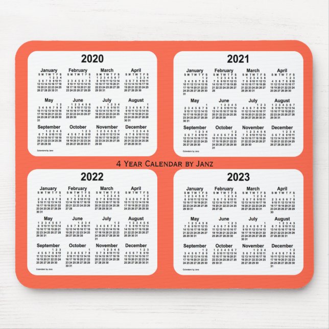 2020-2023 Tomato Red 4 Year Calendar by Janz Musmatta (Framsidan)