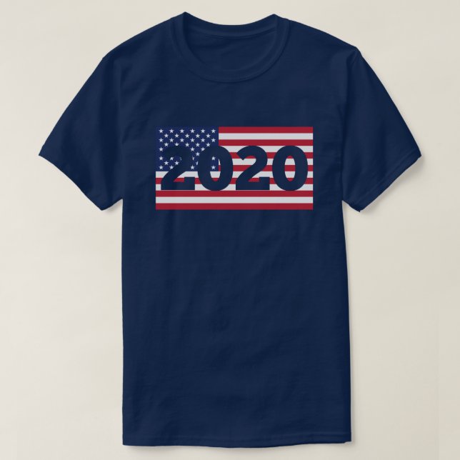 2020 Amerikanska Flagga T Shirt (Design framsida)
