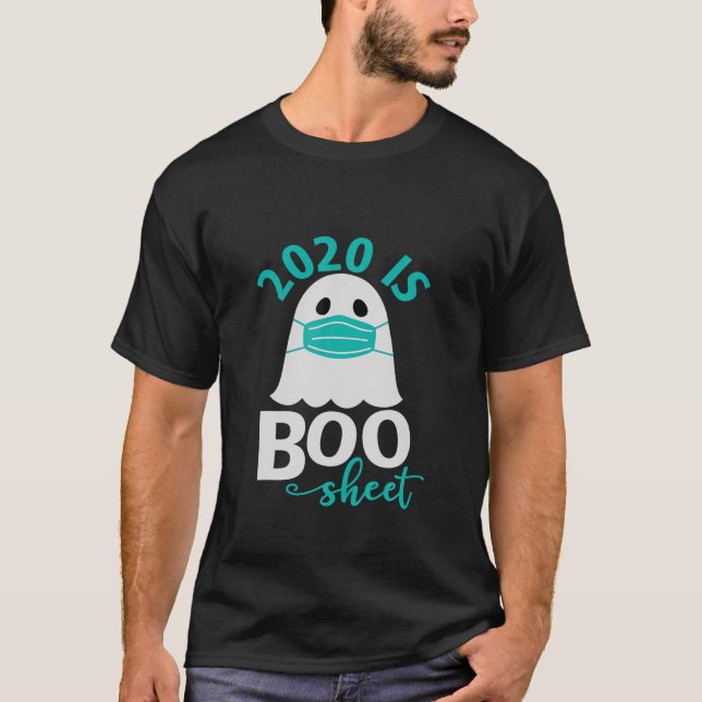 2020 är Boo Lakan Funny Halloween Ghost Mask T Shirt (Framsida)