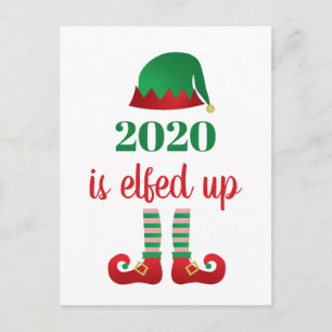 2020 är slut på julkarantänsätet vykort