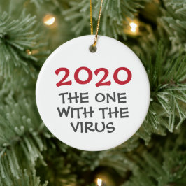 2020-året med virusets julprydnad julgransprydnad keramik