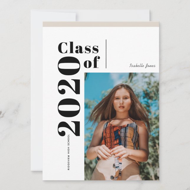 2020 års avgångsklass minimalistisk fotoexamen (Framsida)