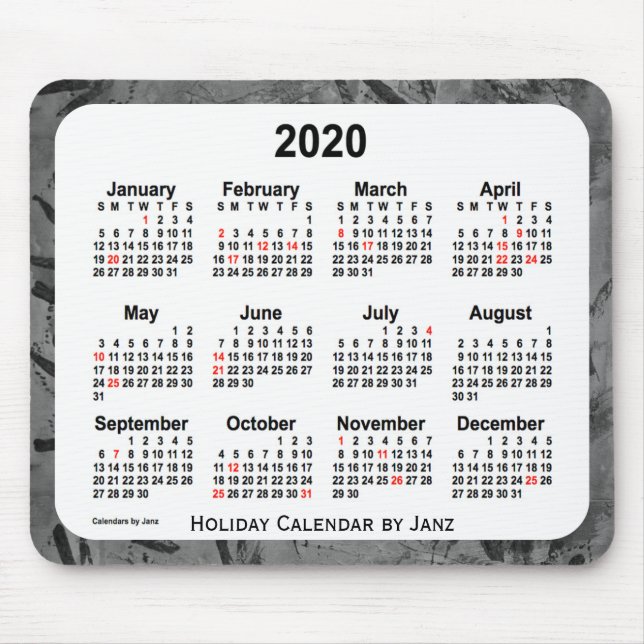 2020 års Black Helgdag Art Calendar (svart) av Jan Musmatta (Framsidan)