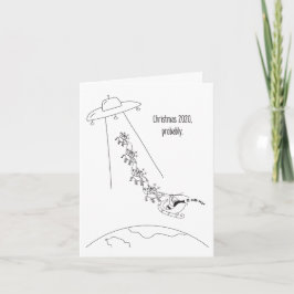 2020 års fantastiska julkort Alien Abduction of Sa Kort