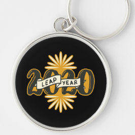 2020 års gåva till NYE Älskare Rund Silverfärgad Nyckelring