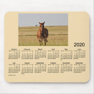 2020 års hästkalender av Janz Mouse Pad Musmatta