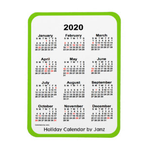 2020 års Helgdag av Janz Gult Grönt Magnet