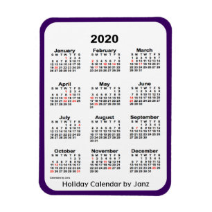 2020 års Helgdag av Janz Lila Magnet