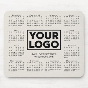 2020 års kalender Business Company Logotyp Beige Musmatta